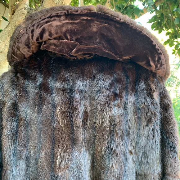 Muskrat Fur Bolero Huge Collar Vintage Coat Canada - Picture 4 of 10